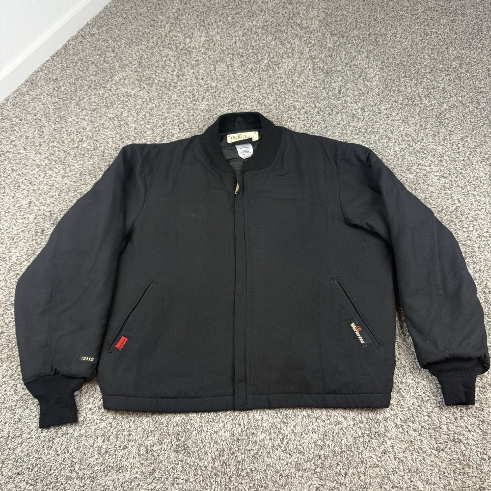 Workrite FR Jacket Mens Large Black Nomex IIIA Flame Resistant Zip Up Workwear